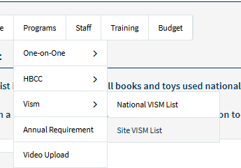 Dropdown - Site VISM list.PNG